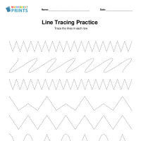 line tracing practice worksheet generator