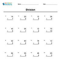 Division Worksheet