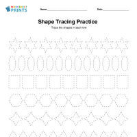 shape tracing practice worksheet generator