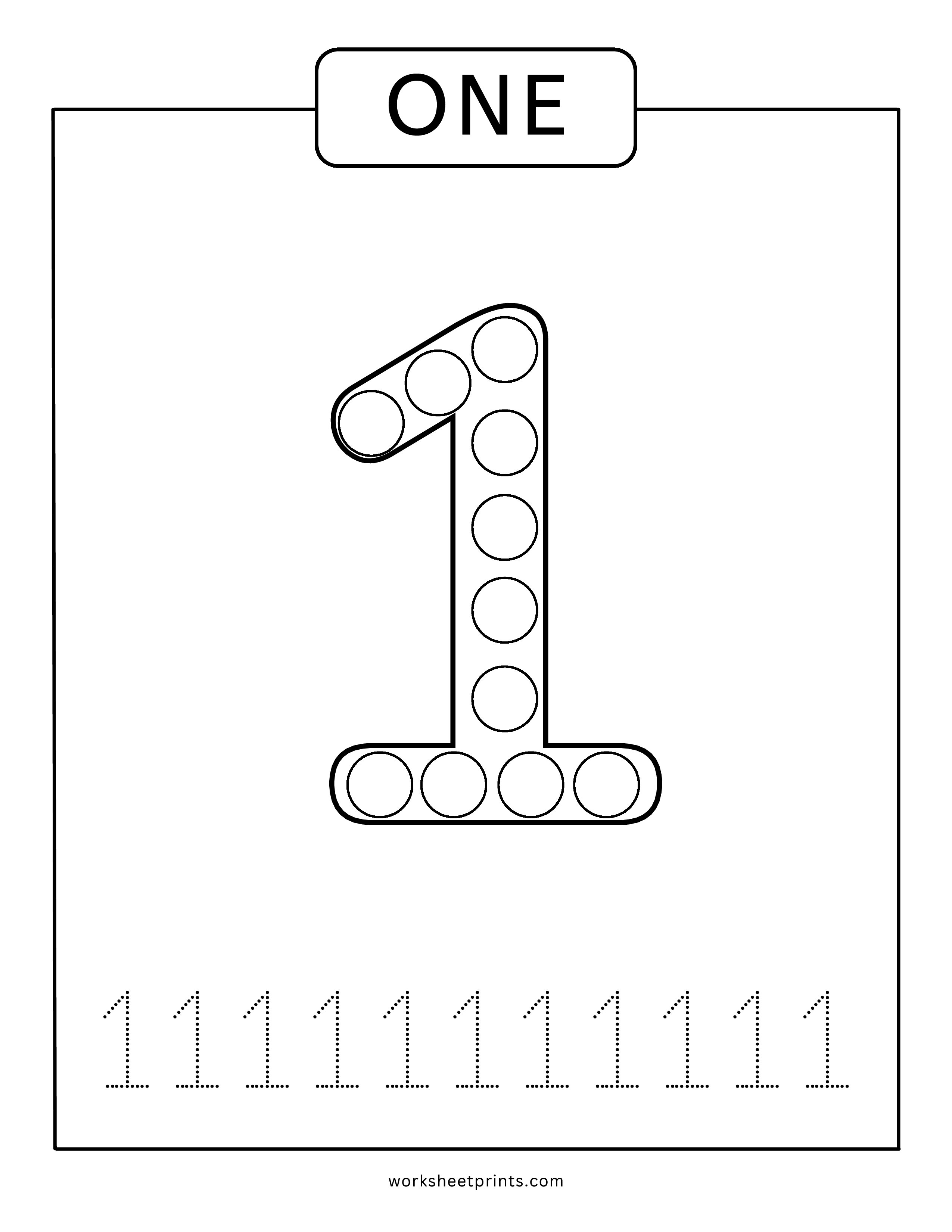 Do a Dot Number Worksheets for Preschool