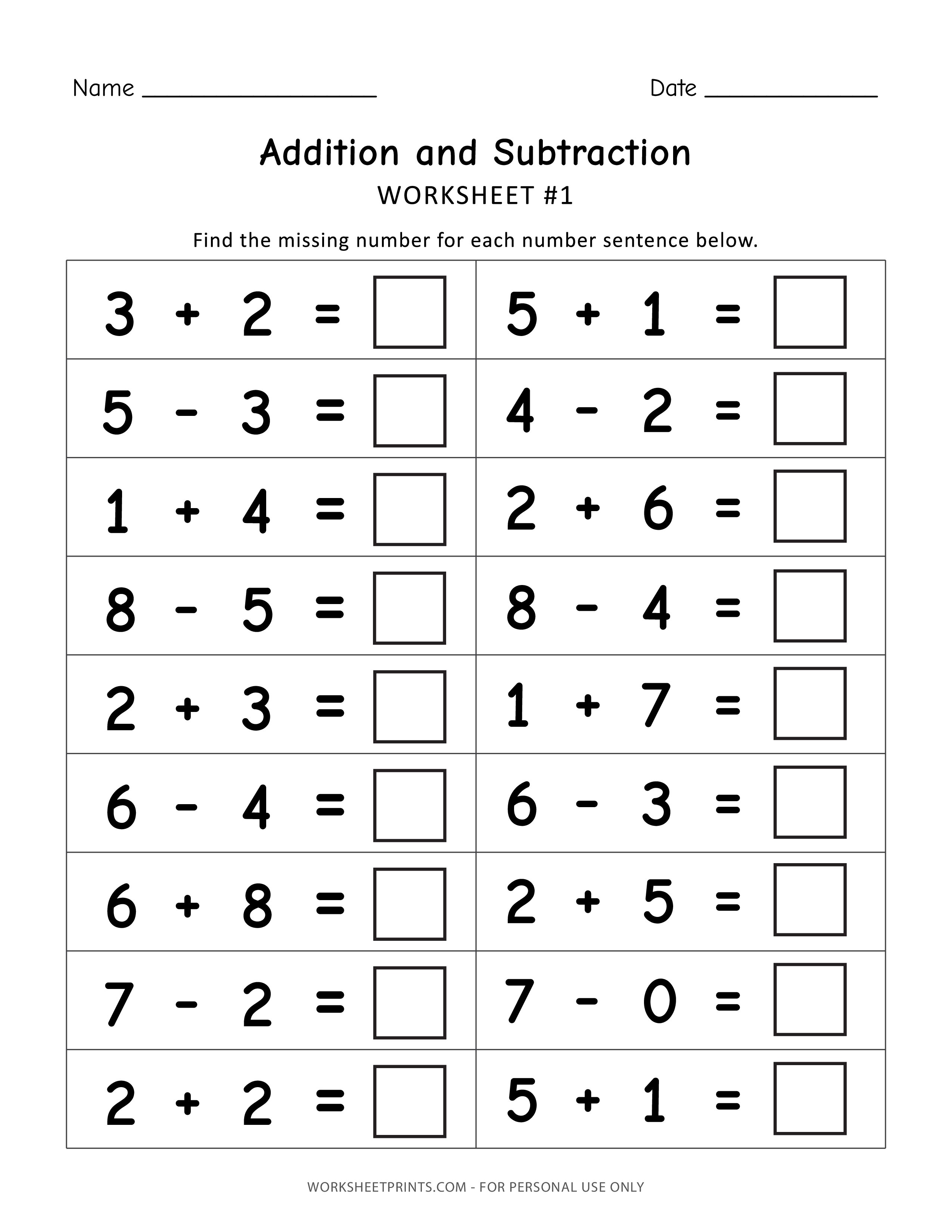 Addition and Subtraction