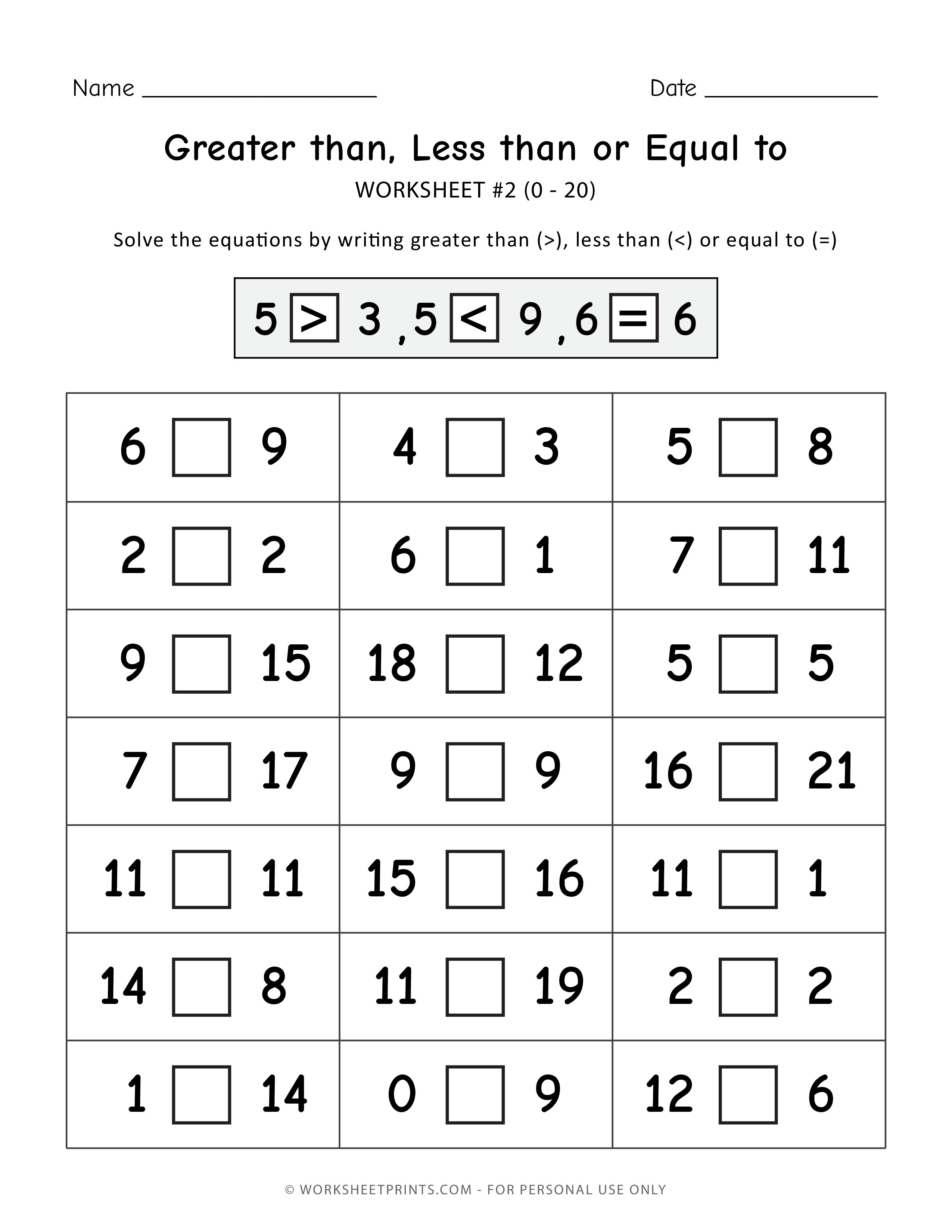 Comparing Numbers