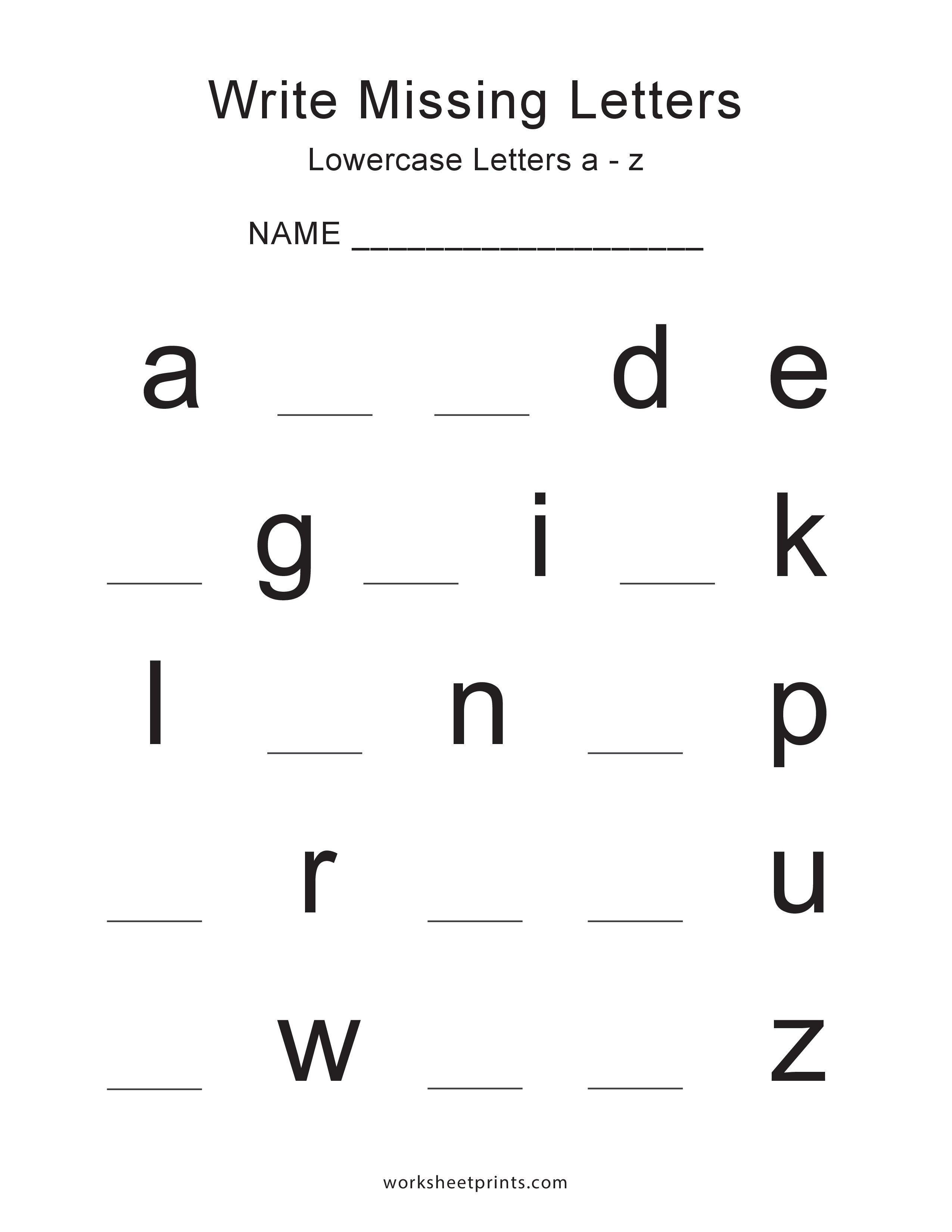 Lowercase Missing Letters