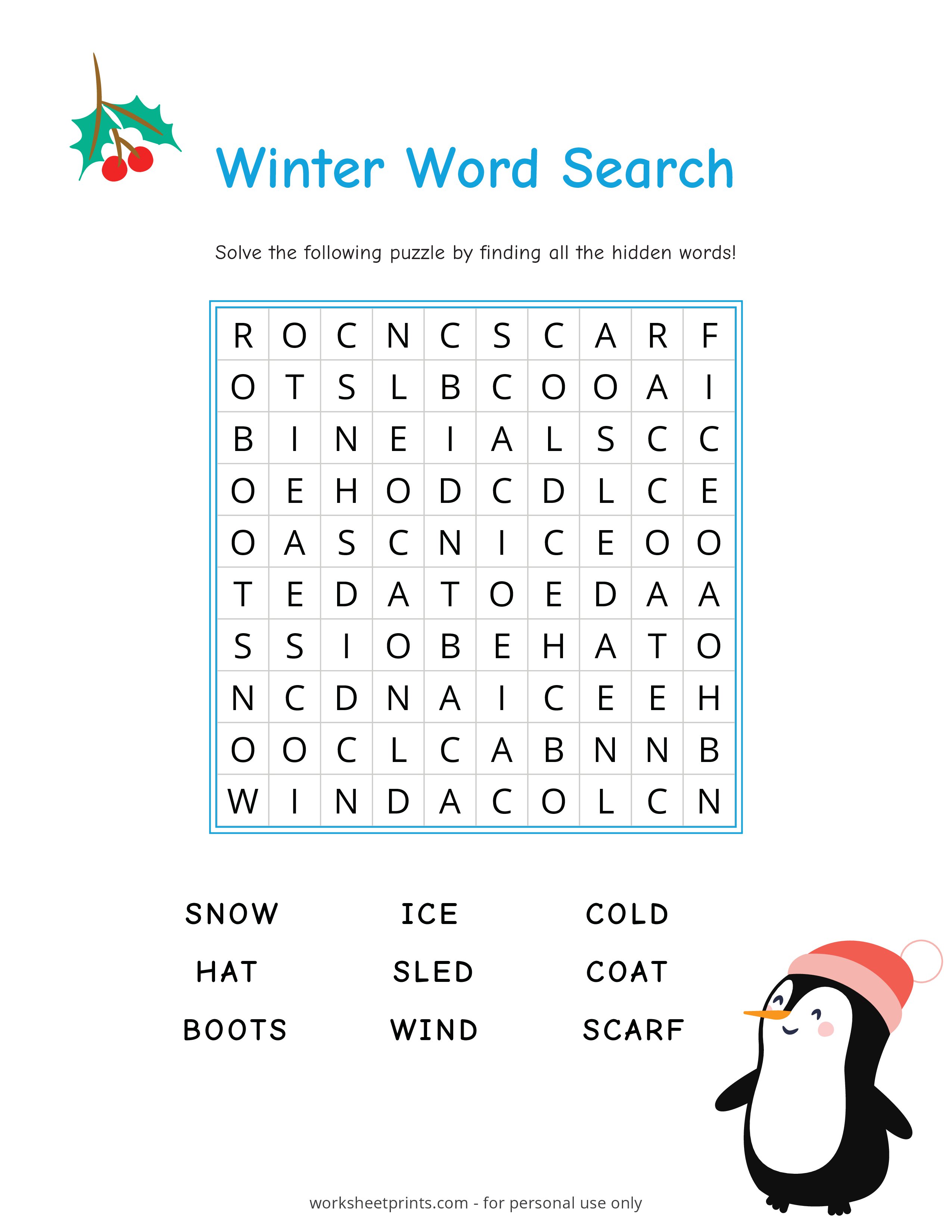 Winter Word Search