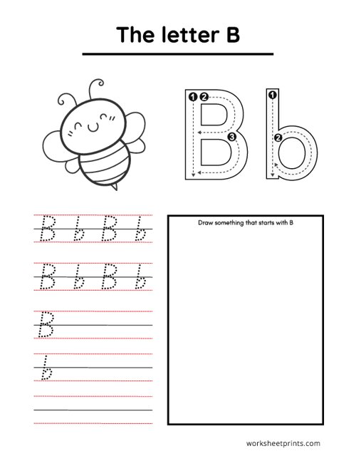 Printable The Letter B Worksheet | WorksheetPrints