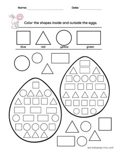 Easter Color the Shapes