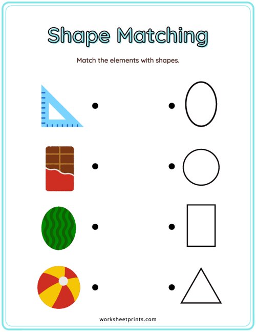 Printable Shape Matching #1 Worksheet | WorksheetPrints