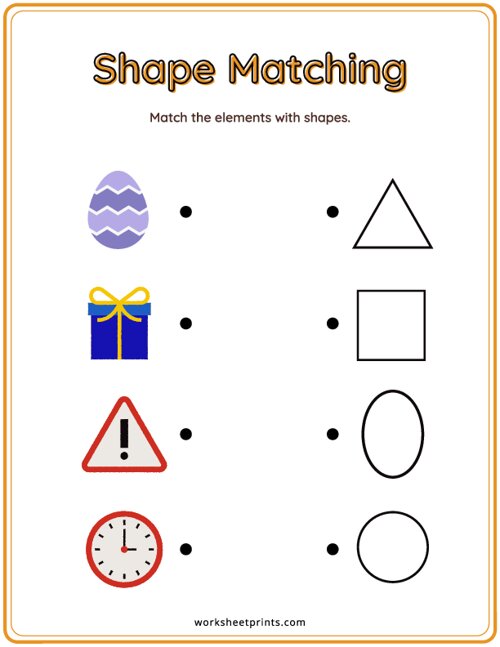 Printable Shape Matching #2 Worksheet | WorksheetPrints