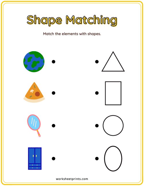 Printable Shape Matching #4 Worksheet | WorksheetPrints