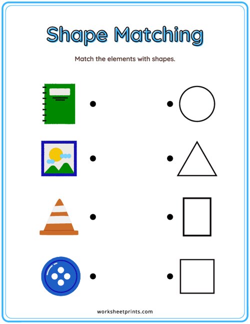 Printable Shape Matching #8 Worksheet | WorksheetPrints