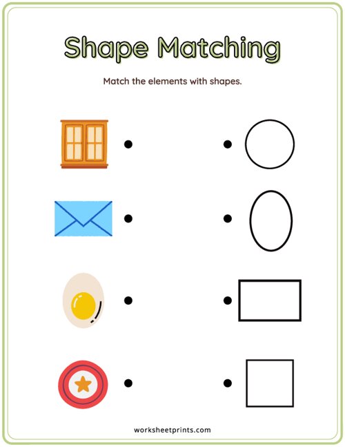 Printable Shape Matching 9 Worksheet WorksheetPrints