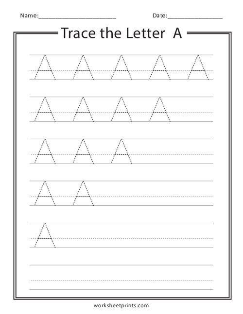 Trace the Letter A