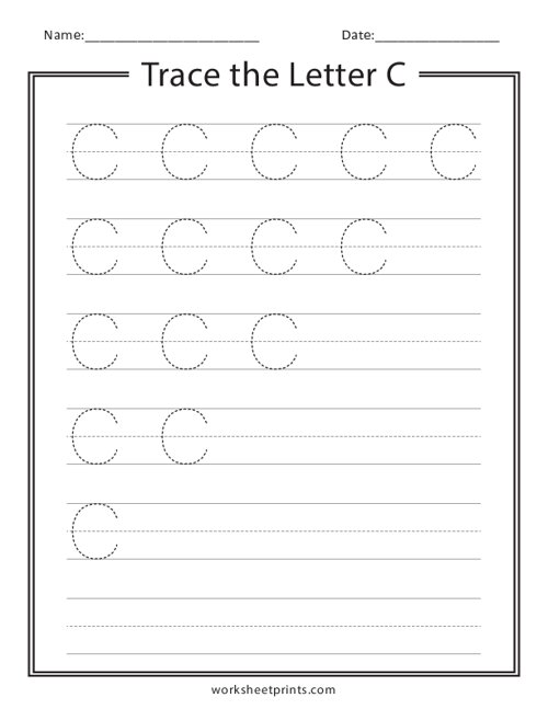 Printable Trace the Letter C Worksheet | WorksheetPrints