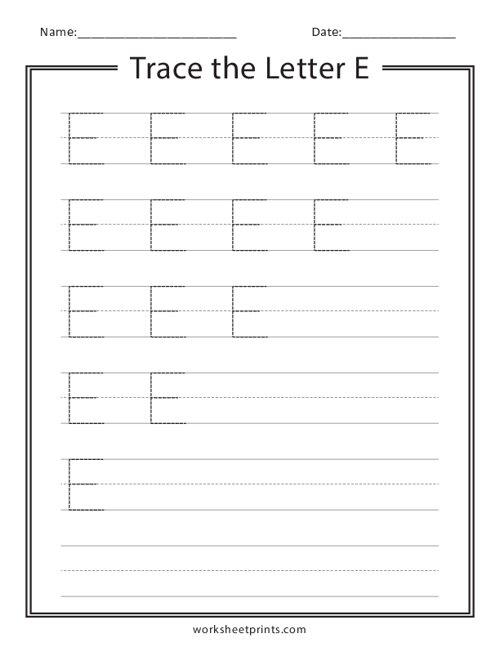 Trace the Letter E