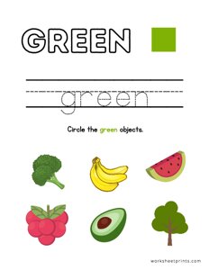 Green Color Worksheet