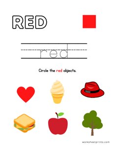 Red Color Worksheets