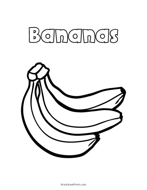 Printable Bunch of Bananas Coloring Page | WorksheetPrints