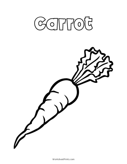 Printable Carrot Coloring Page | WorksheetPrints