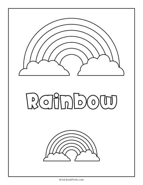 Printable Rainbow Coloring Page | WorksheetPrints