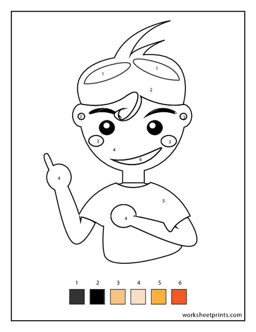 Color Number Boy Girl Printable Preschool Kindergarten Numbers ...