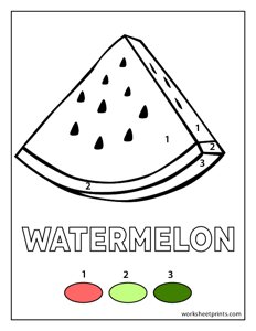 Watermelon - Color By Number