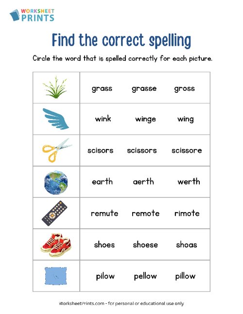 identify-the-correctly-spelled-word-spelling-worksheet