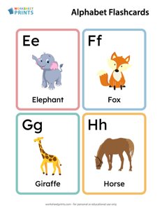 Alphabet Flashcards - E-H