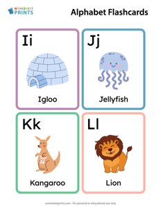 Alphabet Flashcards - I-L