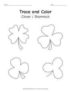 Clover Shamrock - Trace and Color