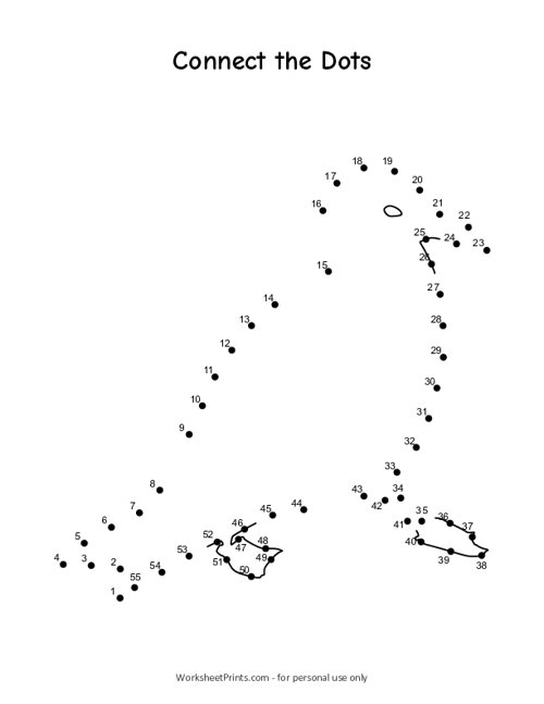 Printable Gull Connect the Dots - Dot to Dot Worksheet