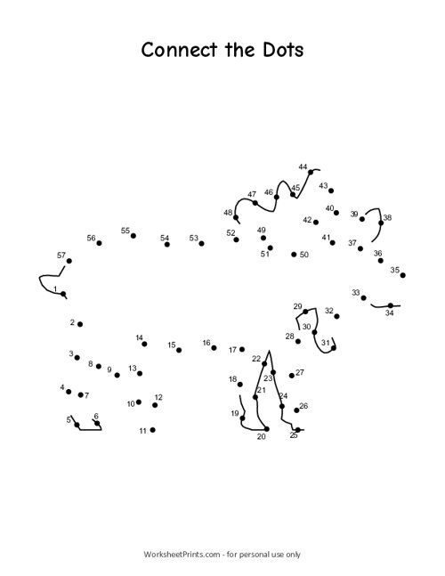 Moose Connect the Dots - Dot to Dot Worksheet