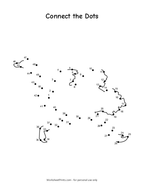 Printable Ostrich Connect the Dots