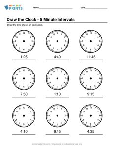 Draw the Clock - 5 Minute