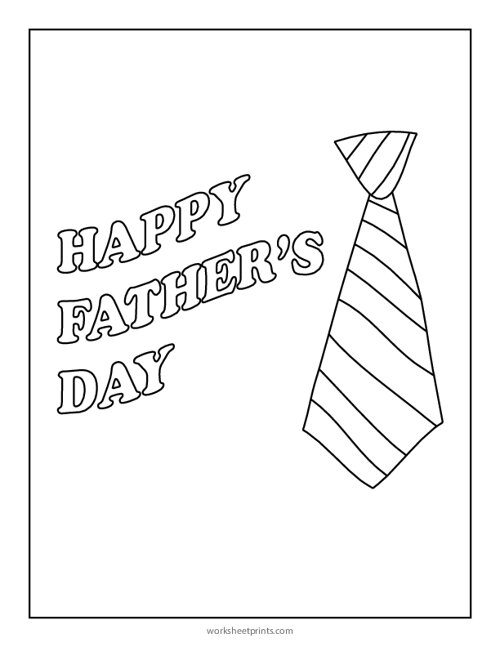 Happy Father's Day Printable Coloring Page