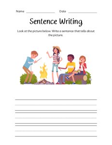 Sentence Writing - Camping