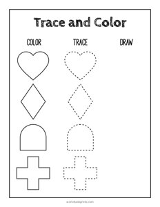 Trace and Color - Geometric Shapes