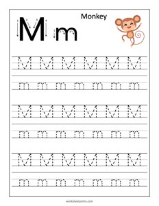 Learn and Trace Letter M