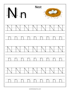 Learn and Trace Letter N