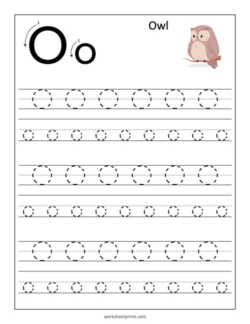 Printable Learn and Trace Letter O Worksheet