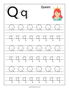 Learn and Trace Letter Q