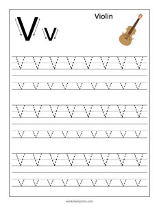 Learn and Trace Letter V