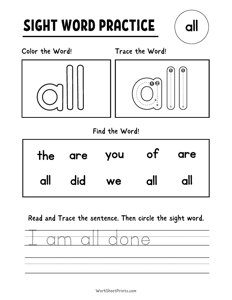 Sight Word Practice - All