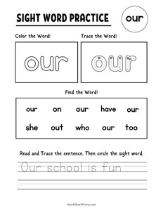 Sight Word Worksheets - Our