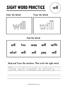 Sight Word Practice - Will