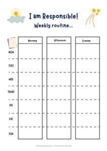I am Responsible - Weekly Schedule