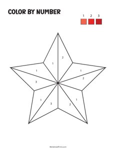 3D Star - Color By Number