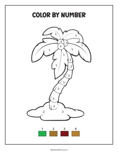 Coconut Tree - Color By Number