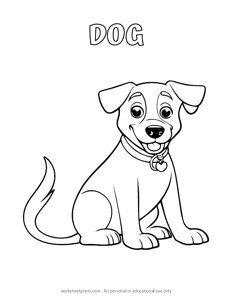 Sitting Dog - Coloring Page