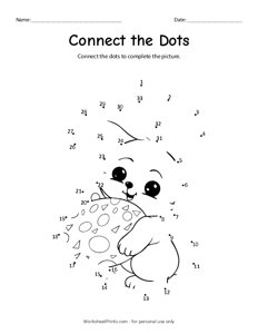 Cute Easter Bunny - Connect the Dots