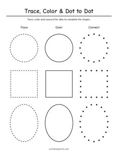Trace, Color, Connect the Dots - 1